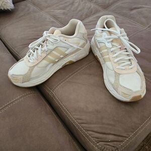 Adidas Women's White and Cream Sneakers